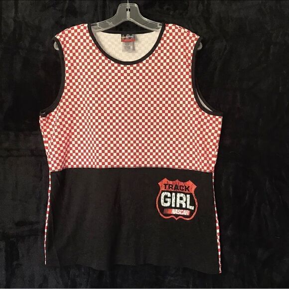 NASCAR Jerry Leigh Apparel Womens Checkered Tank Top - Track Girl Size 18/20 - Picture 1 of 3
